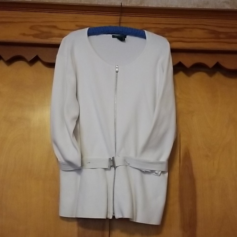 Ralph Lauren white zipper cardigan